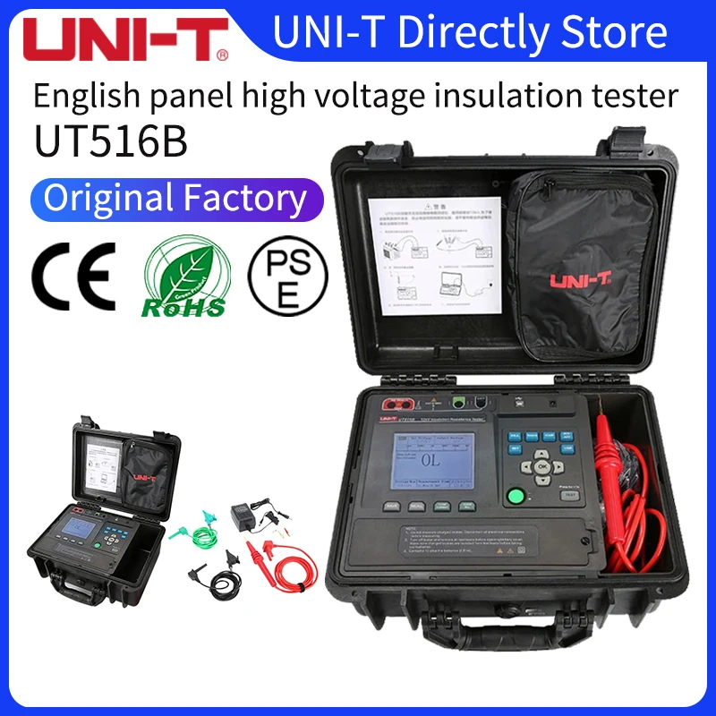 Newest Uni T Ut516b High Voltage Insulation Resistance Tester Data Storage English Panel Special For Electrical Measurement Resistance Meters Aliexpress