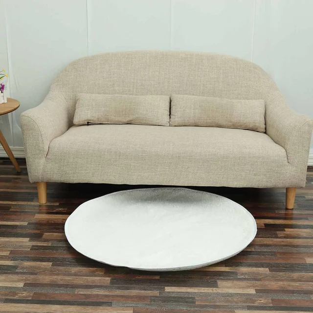 39inch White Round Soft Floor Mat Living Room Bedroom Carpet Children Anti-skid Playing Mat Soft Round Fluffy Rugs Carpets 5