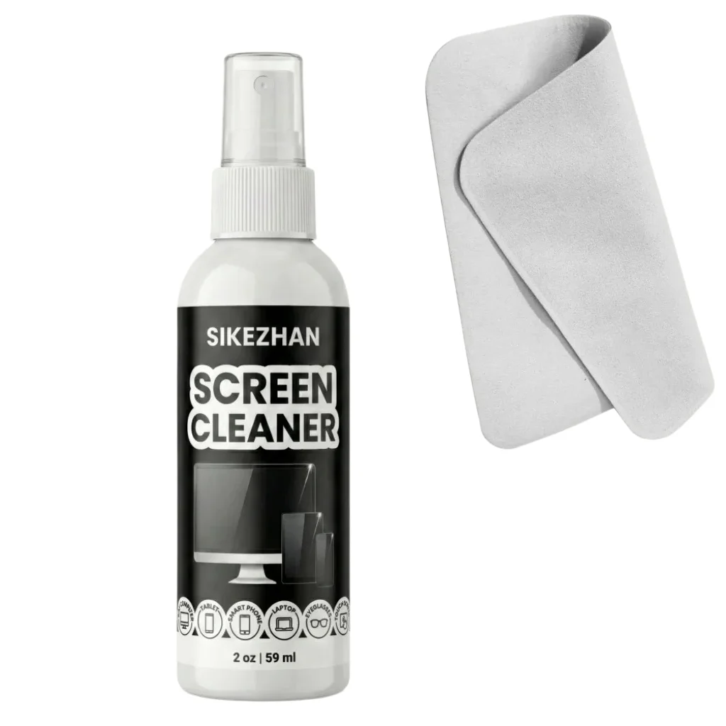 Eco-Friendly Screen Cleaner Kit with Microfiber Cloth - Streak-Free Spray