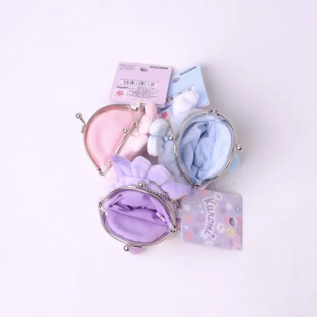 Kawaii Sanriod Anime Around Mymelody Kuromi Cinnamoroll Cartoon Cute Plush Pendant Coin Purse Headphone Bag Storage Bag 2