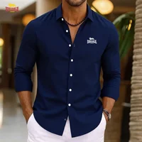 LONSDALE nouvelle chemise décontractée imprimée pour homme, chemise Henry légère à manches longues en pur coton, chemise en lin, col respirant Hawa 2