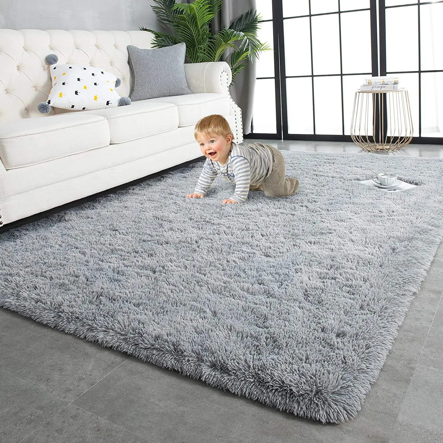 LOCHAS Ultra Soft Indoor Modern Area Rugs Fluffy Living Room