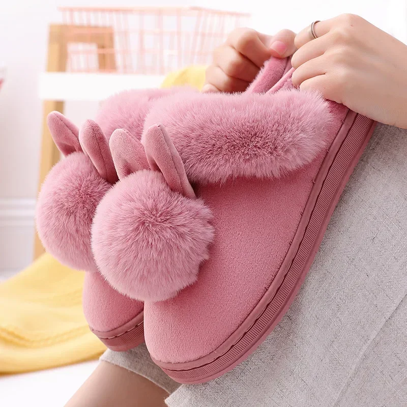 

Women Winter Warm Plush Slippers Fluffy Home Slippers Cute Cartoon Cat Slippers Ladies Non-Slip Floor Slipper sandalias de mujer