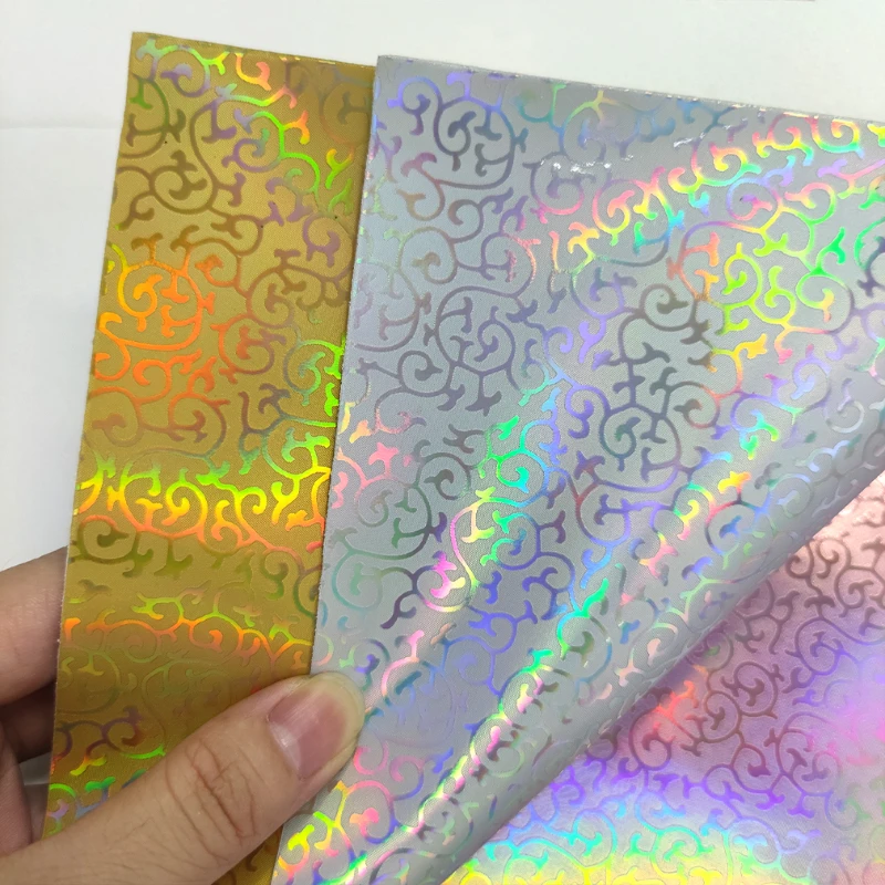 

Faux Leather Sheets Special Pattern Holographic Metallic Laser Mirror Embossed PU leather for Making Shoe Bag Clothing 30x135cm