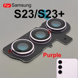 Premium Back Rear Camera Lens with Frame and Adhesive Replacement Part (S23(Plus)--Purple)