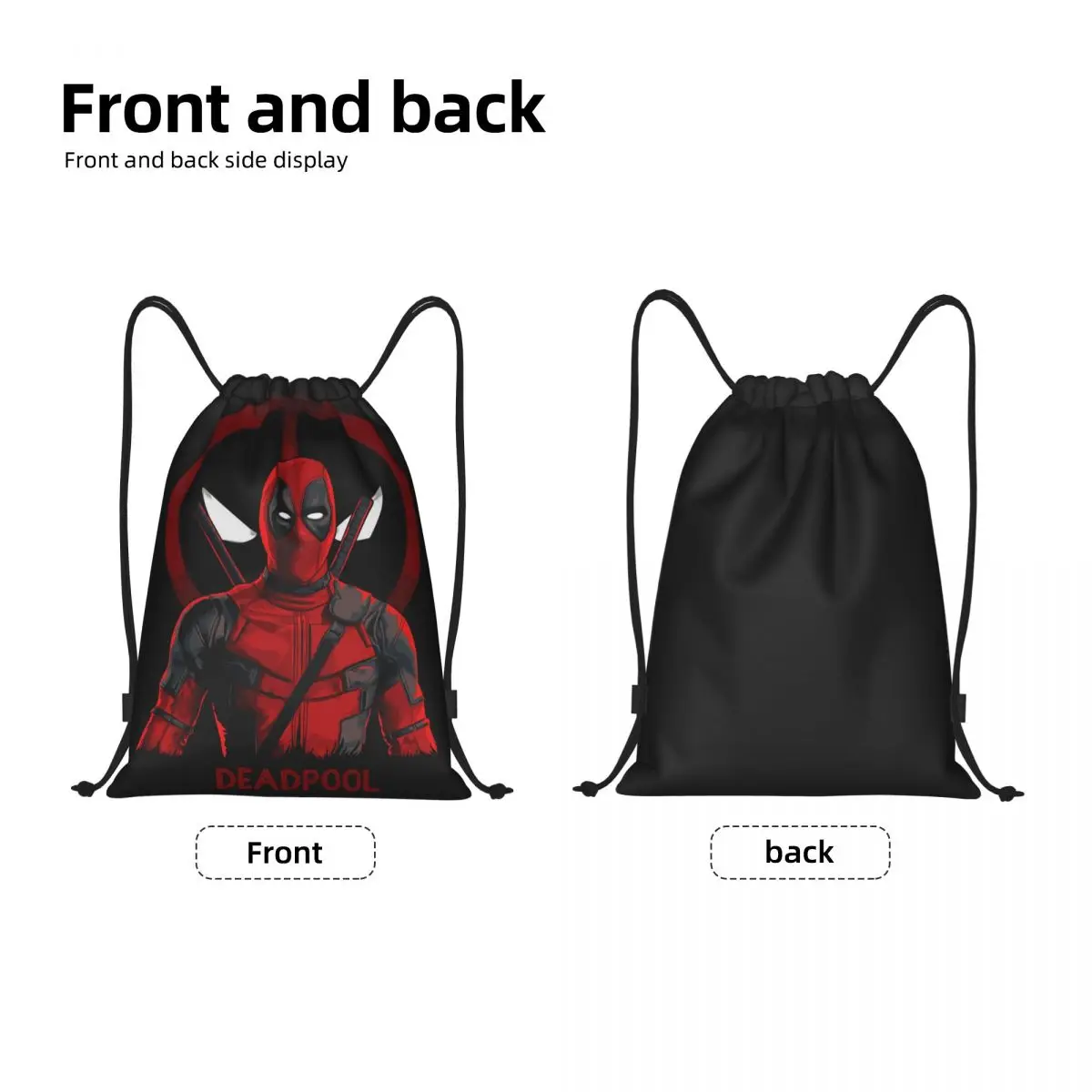 Custom Deadpool Drawstring Bag for Shopping Yoga Backpacks Men Women Sports Gym Sackpack 2