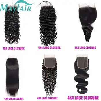 12A Lace HD Transparent Frontal 13x4 Water Wave 4X4 Closure Human Hair Brazilian Loose Closure Deep Water Kinky Curly Straight 1