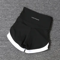 2024 New Color Contrast High Waist Sports Shorts Tight Elastic Peach Hip Training Fitness Yoga Hot Pants - Image 3