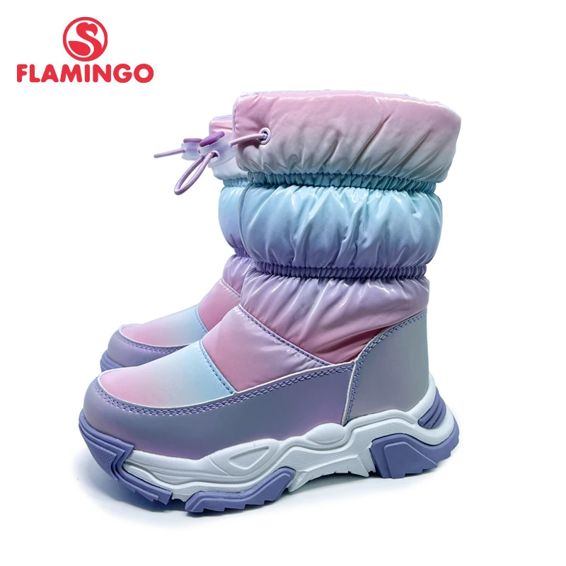 FLAMINGO Winter Wool Keep Warm Shoes Anti-slip Children High Quality Snow Boots for Girl Size 28-33 Free Shipping 232D-Z31-4120