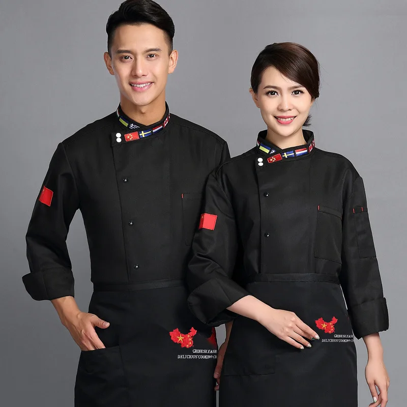 Unisex Chef Jacket Short Sleeve Black Cook Coat Men Women Chinese Restaurant Waiter Uniform White Bakery Wear
