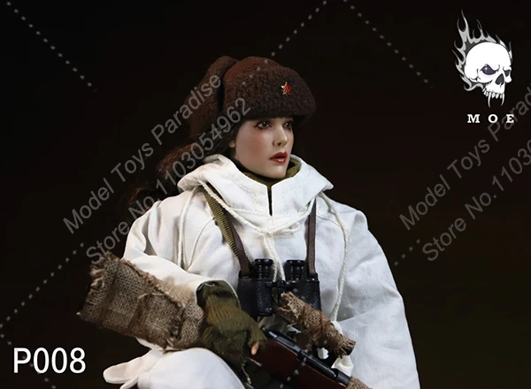 MOETOYS 1/6 WW2 ソビエト連邦 スナイパー  P008 MOETOYS】P008 Female sniper with snow camouflage in the