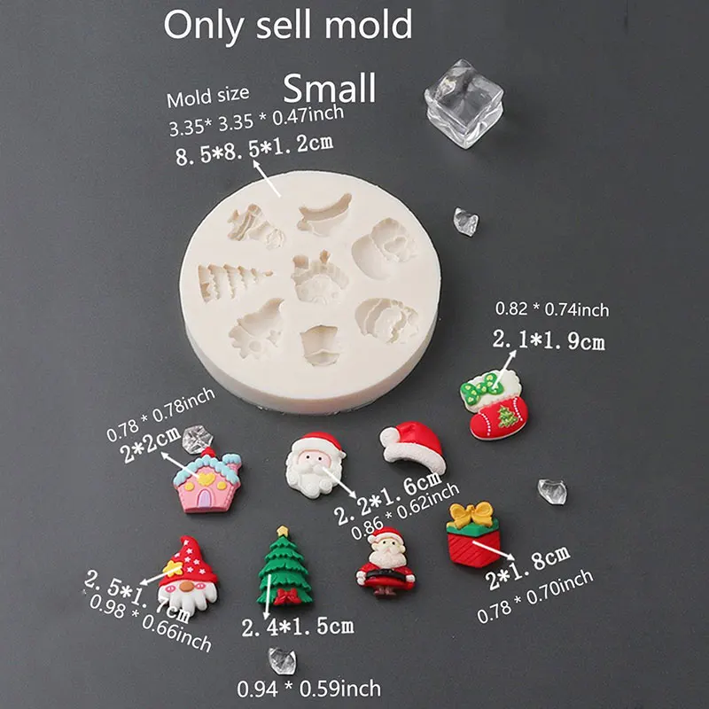 Christmas Tree Candle Bowl Vessel Mold Tree Shape Candle Holder Mini Santa Gift Elk Candle Clay Silicone Mold DIY Xmas Mould
