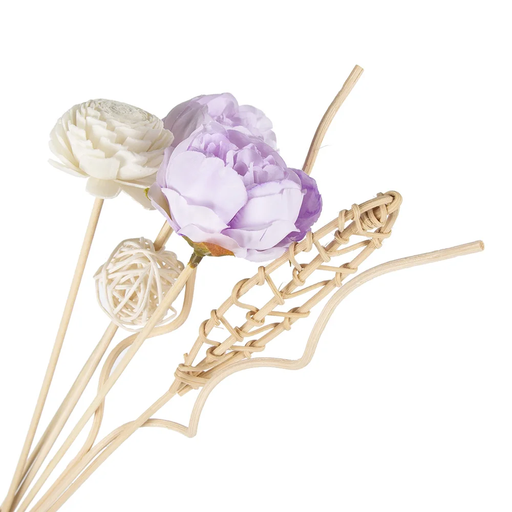 7Pcs Purple Rose Flower Diffuser Refill Stick Diy Artificial Floral Home Decor Live Room Crafts Rattan Reed Fragrance Aroma