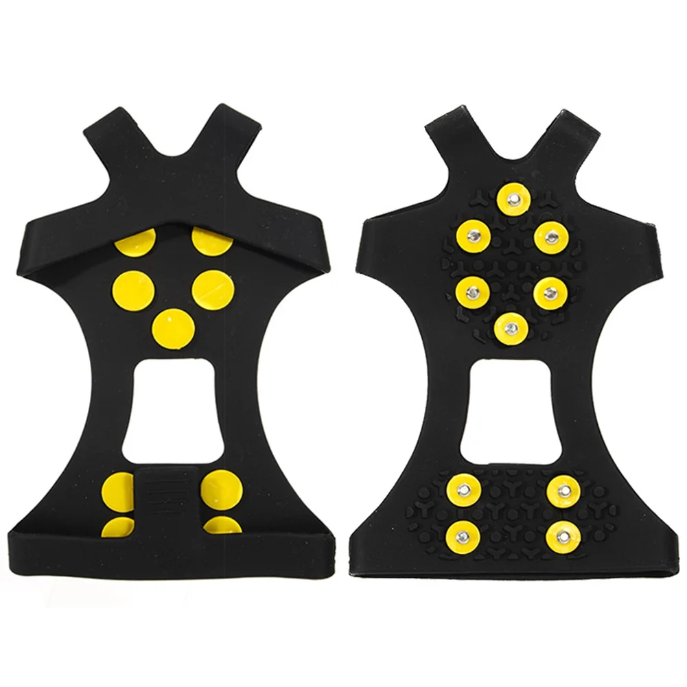 

Silicone and Stainless Steel AntiSkid Crampons 10 Studs Snow Ice Climbing Shoe Spikes Essential Gear for Slippery Environments