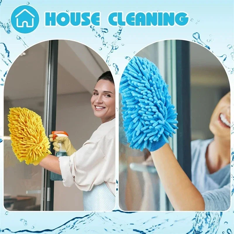 Microfiber Gloves 1/5pcs Car Wash Gloves Ultra Absorbent Wash Car Sponge scratch Free Microfiber car cleaning Tool