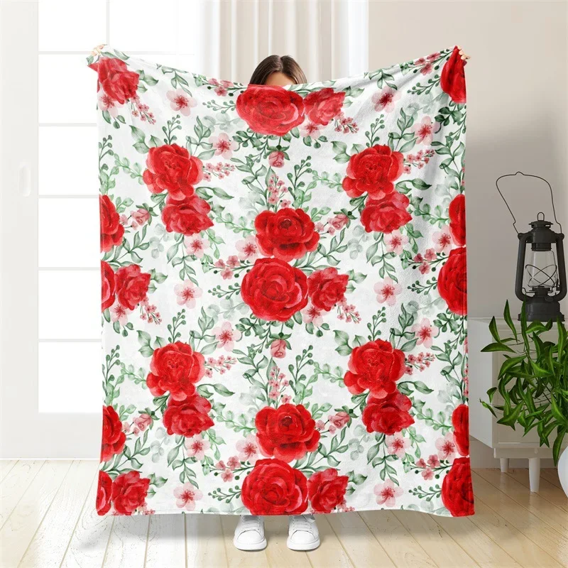 

Фланелевое Одеяло с цветочным узором разных типов, мягкое теплое красивое украшение для дома и офиса, праздничные подарки King Queen