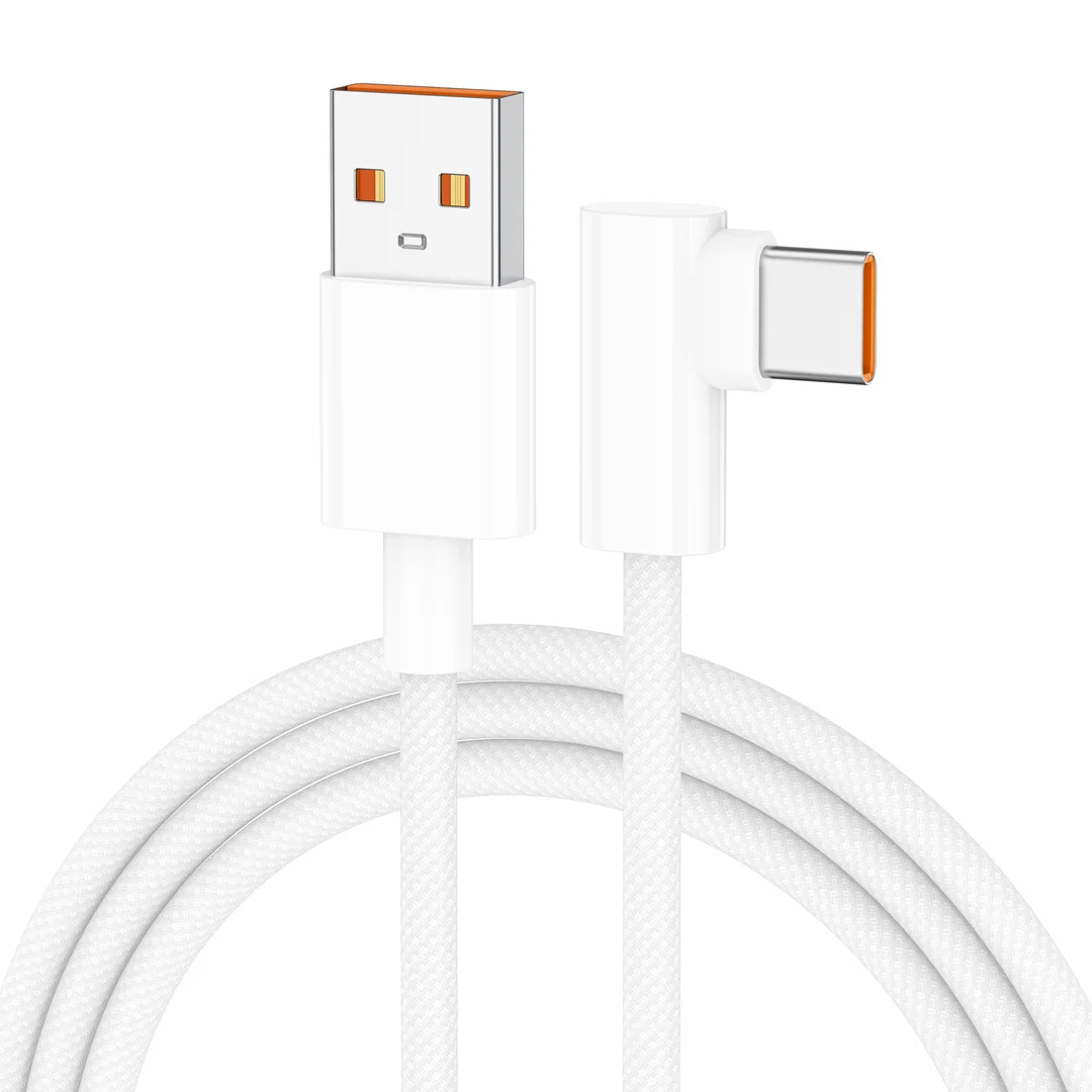 90도 벤딩 타입C 데이터 케이블, 브레이디드 PD 60W C-C /USB to 타입C 범용 충전 케이블, 손을 막지 않고 게임을 즐길 수 있음