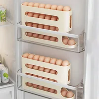 4 Layers Automatic Rolling Eggs Storage Holder Rack Fridge Box Container Kitchen Refrigerator Egg Dispenser Fridge Egg Organizer 2