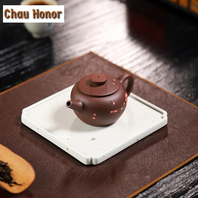150ml Ancient Yixing Purple Clay Teapots Famous Artists Handmade Small Pot Raw Ore Purple Mud Tea Making Kettle Zisha Tea Set