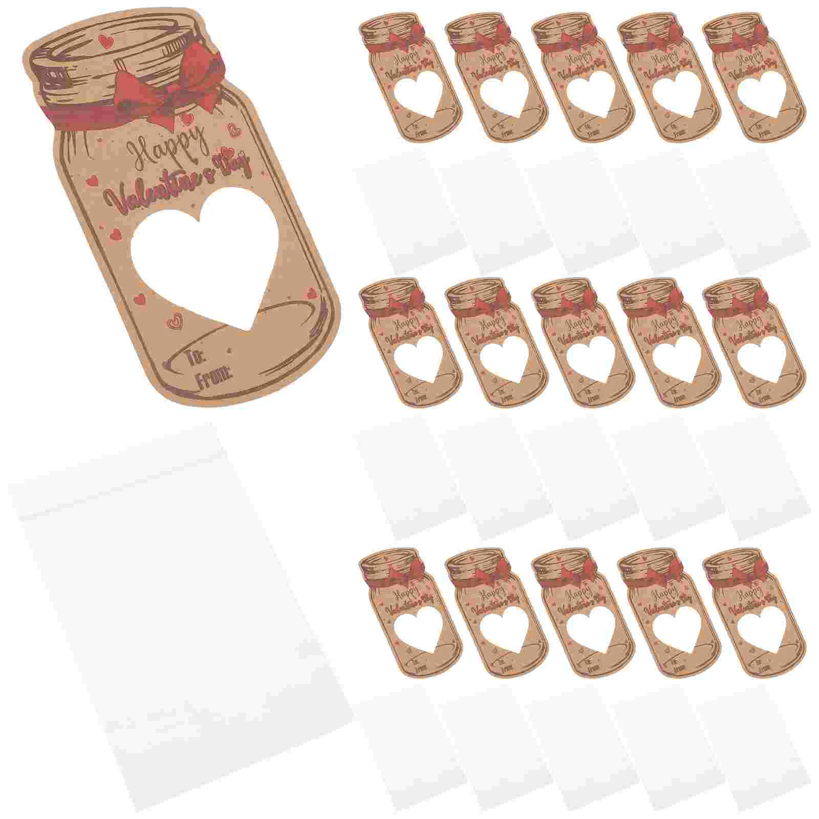 

24 Sets Cards Drift Bottle Greeting Exchange Delicate Valentine's Day DIY Party Favors Child