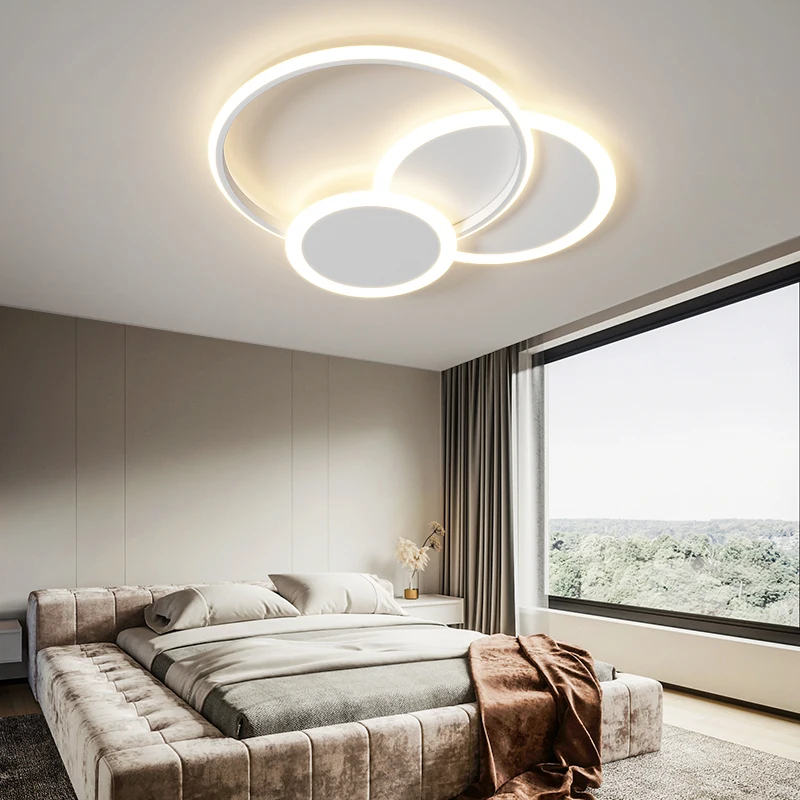Acrylic Circular Modern LED Chandelier Light Living Dining Room Bedroom Kitchen Indoor Lighting Decor Minimalist Ultrathin Lamps