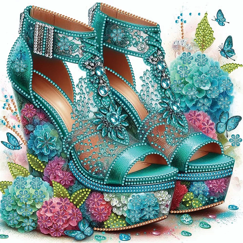 30*30cm 5D DIY High Heel Decor Partial Special Shaped Drill Diamond Painting Kit Rhinestone Diamond Painting Home Wall Decor