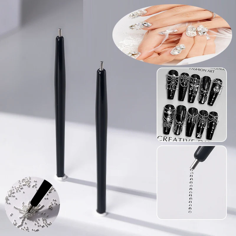 3/5pcs Mini Steel Beads Magnets Dotting Pen Nail Art Magnet Stick Pen Tiny Iron Beads Magnet Pen Ball Tool Nail Dotting Tools 3