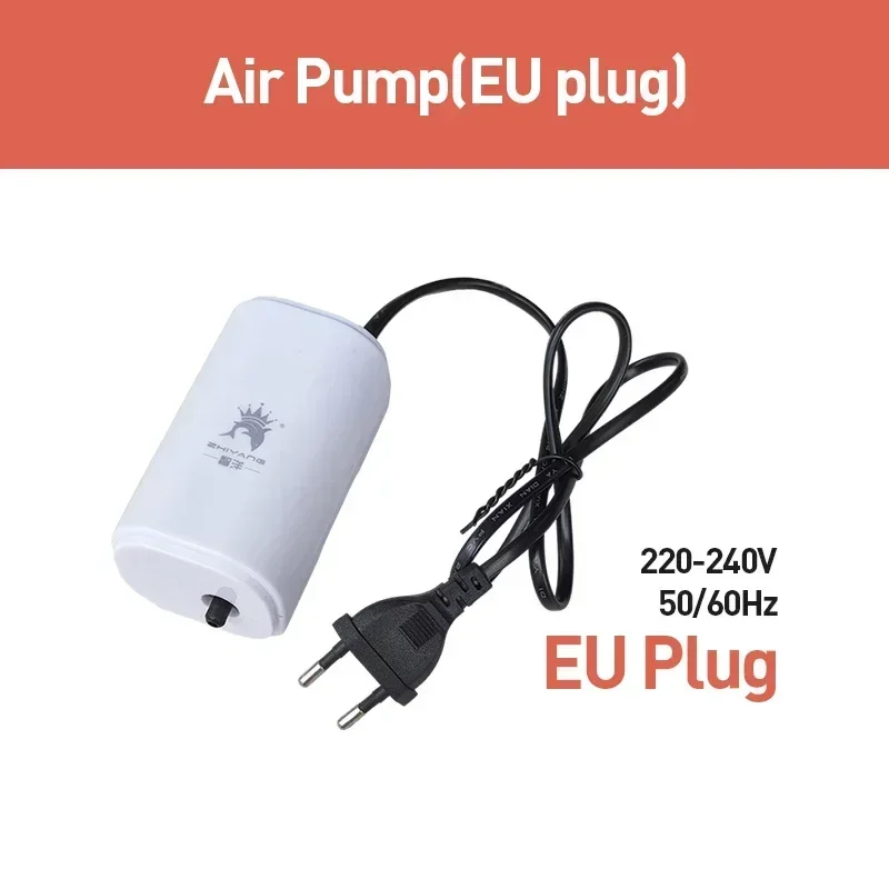 ตัวเลือกสินค้า 3W Silent Aquarium Air PUMP Ultra Silent Fish TANK Air Compressor 220 V-240 V 110V ปั๊มฟองสําหรับ Aquarium ออกซิเจน