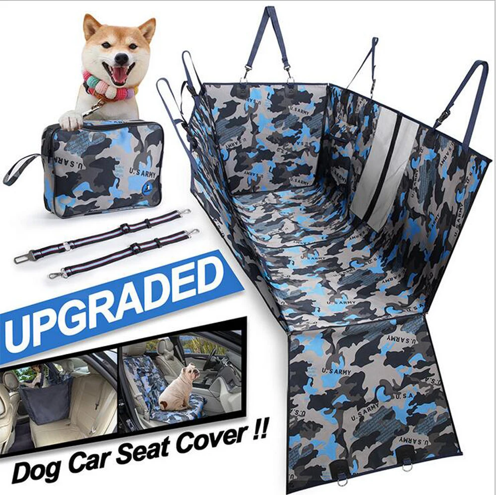 

Pet Dog Carriers Waterproof Rear Back Car Seat Cover Mats Hammock Protector with Safety Belt & Pocket Transportation Separable