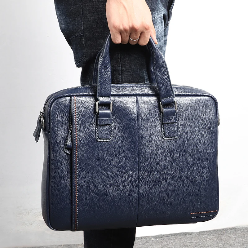 100% Genuine Leather Briefcase Men Bag Business Handbag Male Laptop Shoulder Bags Tote Natural Skin
