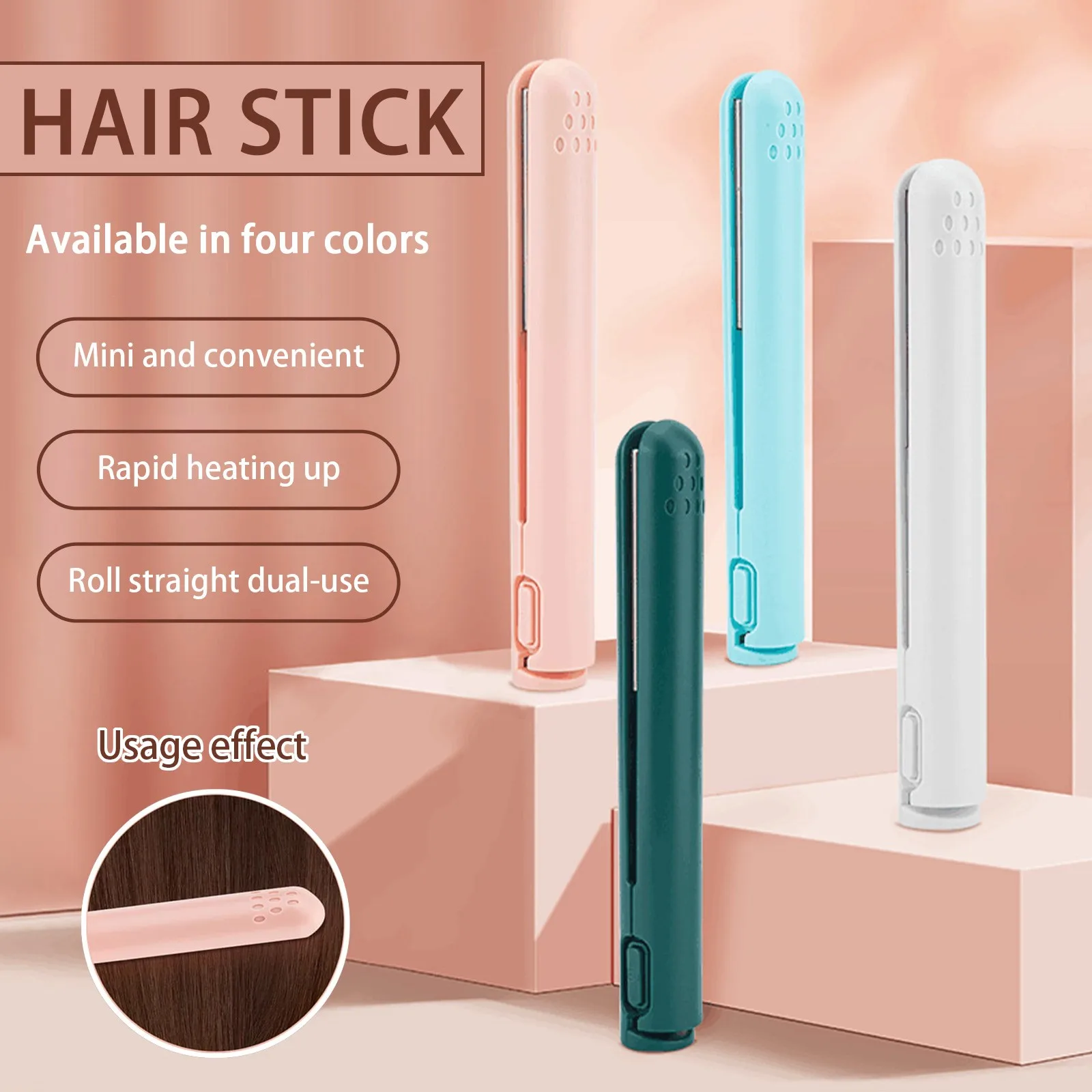 1pc New Wireless Hair Straightener For Students,USB Portable Curling Iron, Dormitory,Usb Powered Wireless Hair Straightener