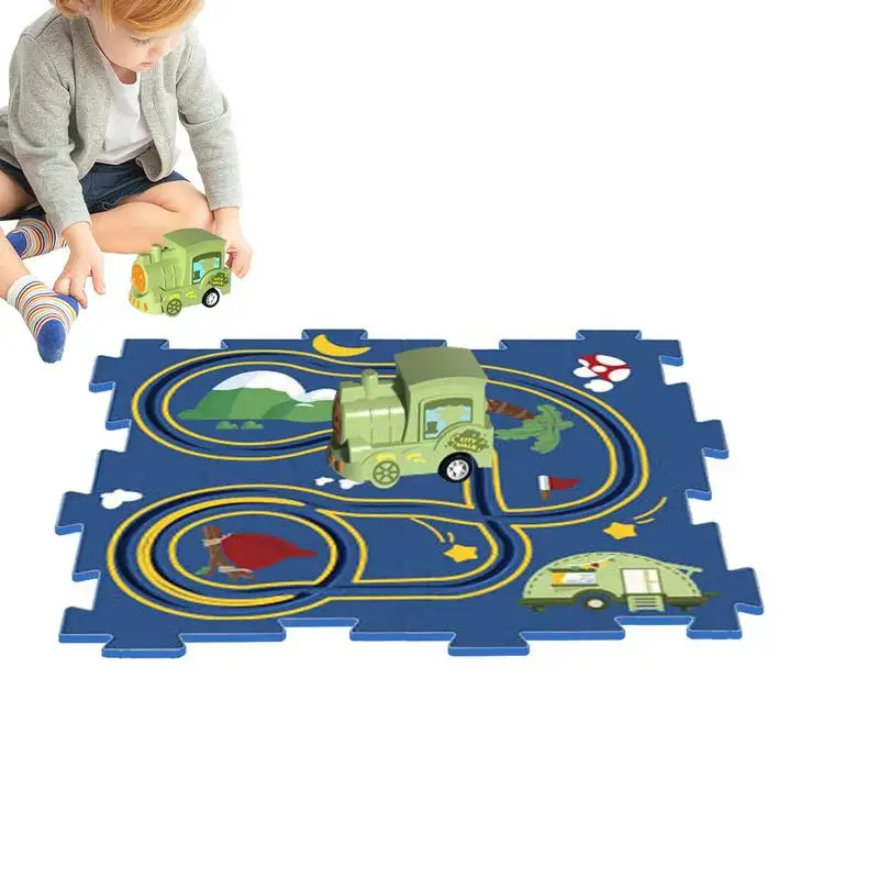 

Car Track Puzzle Set Children DIY Assembling Rail Car Cartoon Track Playset For Kindergarten Nursery Cute Track Toys For Develop