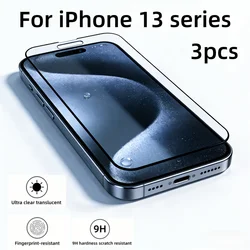Premium 3 - Pack Tempered Glass Screen Protector - Clear, 9H Hardness, Anti - Scratch, Anti - Fingerprint - iPhone 13 (Transparent)