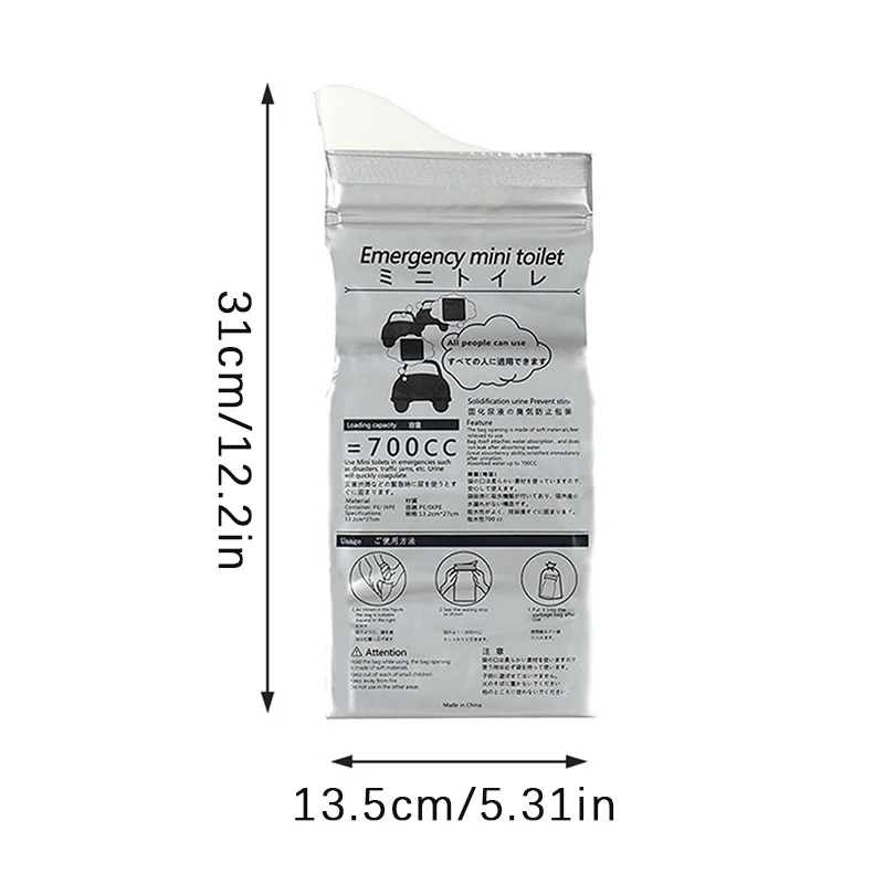 여성용 일회용 소변기, 휴대용 자동차 소변 가방, 구토 백, 미니 변기 비상 소변, 700 ml, 4 개