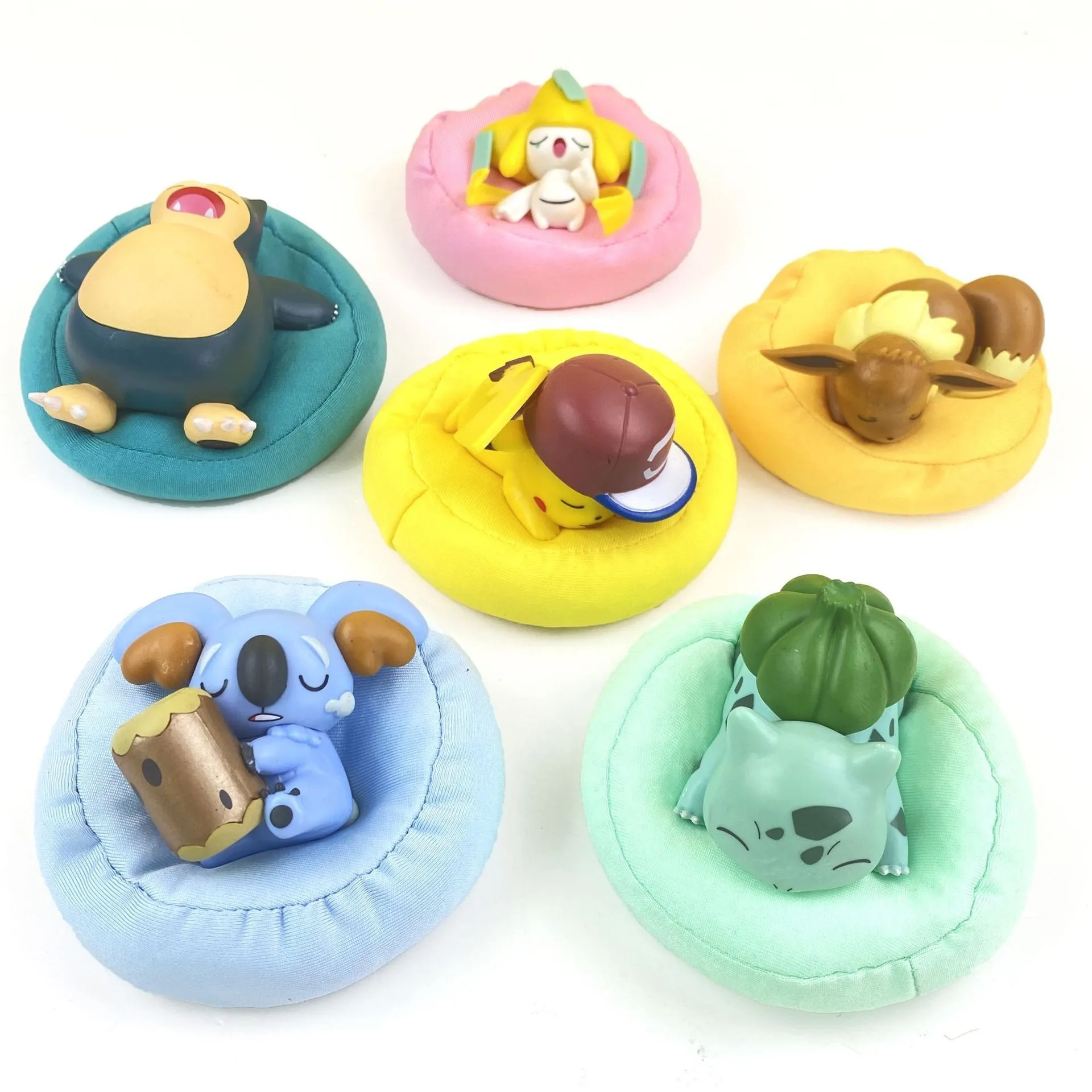 Cartoon Sleep Pillow Pokemon Doll Model Pikachu Snorlax Bulbasaur Cute Pvc Model Toys Anime Figures Q Version Dolls