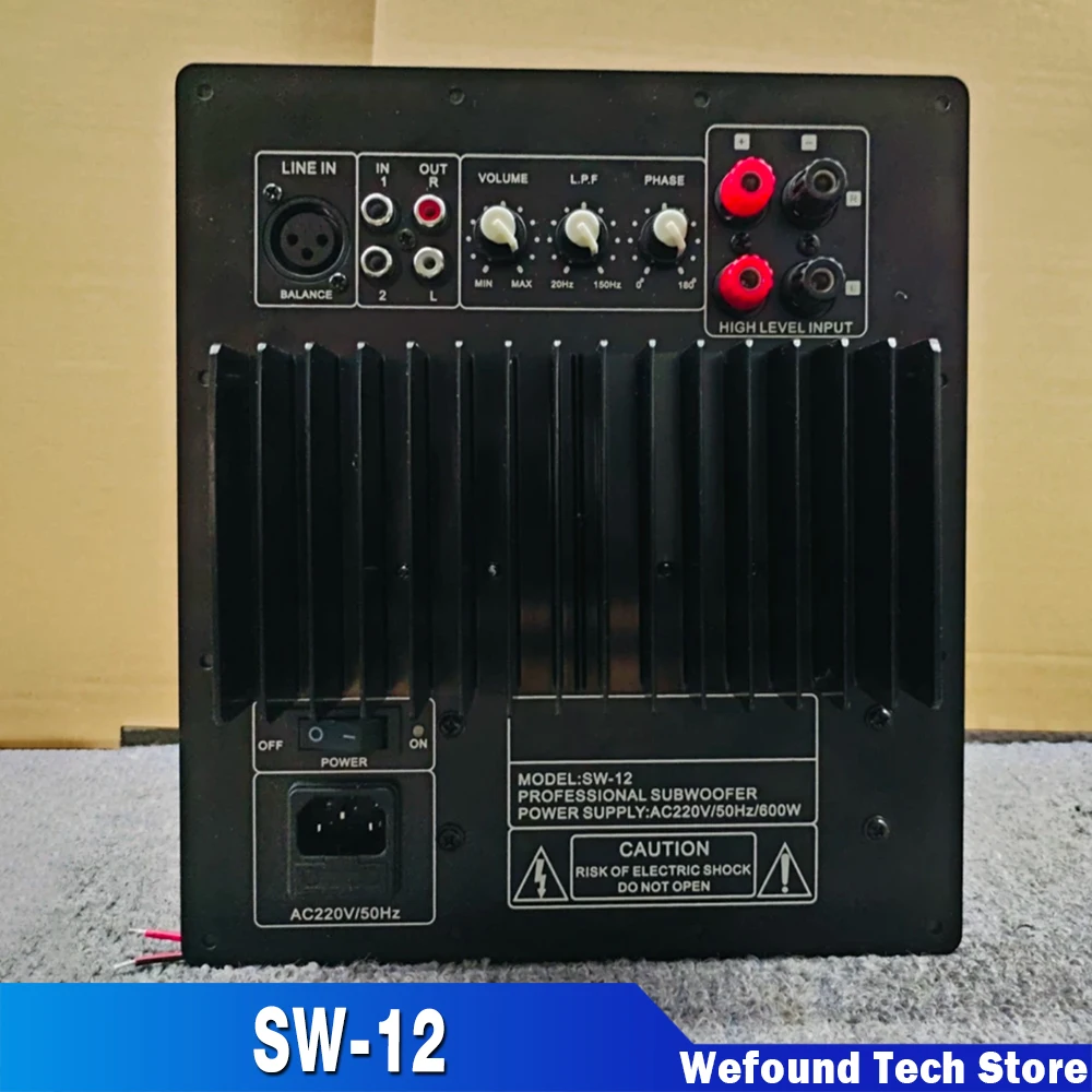 High Power Heavy Bass Power Amplifier Rated 300w Peak 500w Lron Plate Size 220x270mm, Internal Depth 115mm SW-12