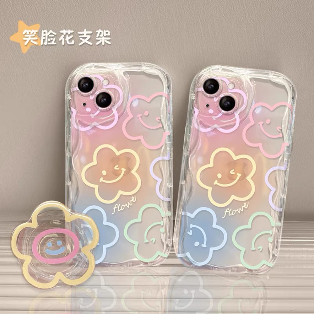 Colorful Flower Wrist Chain Phone Case - Vibrant Design with Enhanced Grip
