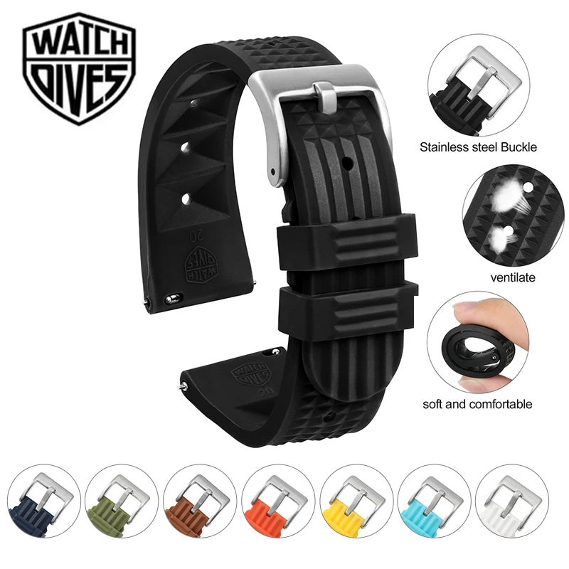 Inexpensive Durable Rubber 20 mm Watches Band 5-MAX464_K0009922 main image 1