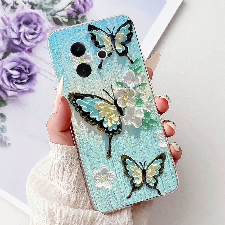 Elegant Butterfly Cat Printed Soft Silicone TPU Phone Case