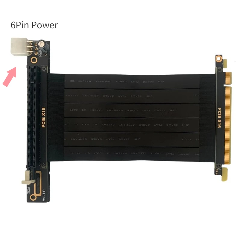 Cabo Riser Placa Gráfica pc de Alta Velocidade Cabo Flexível Adaptador de Expansão para Placa de Vídeo Vertical Pcie 3.0 X16