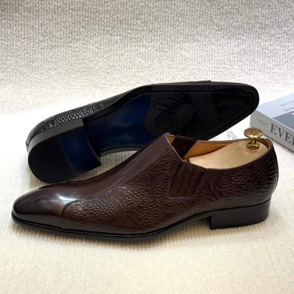 Men's Genuine Leather Suede Monk Strap Dress Shoes Classic Gentleman Pointed Toe Buckle Business Casual Suit Footwear