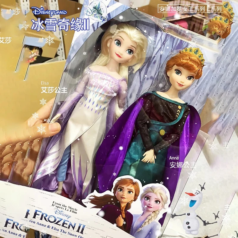 Diseny Cartoon Frozen 2 Elsa Anna Figure Princess Doll Toys Bjd Joint Mobile Simulation Doll Bambini Play House Toy Girl Gift