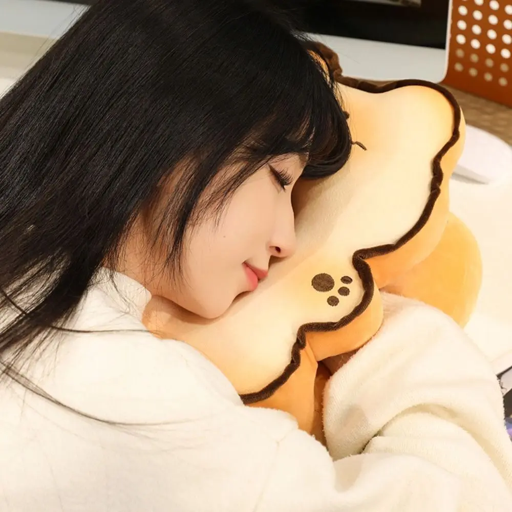 Toast Capybara Office Nap Pillow Plush&Ice Silk Super Soft Cat Hand Warmer Pillow Double-sided Cartoon Dog Waist Pillow Office