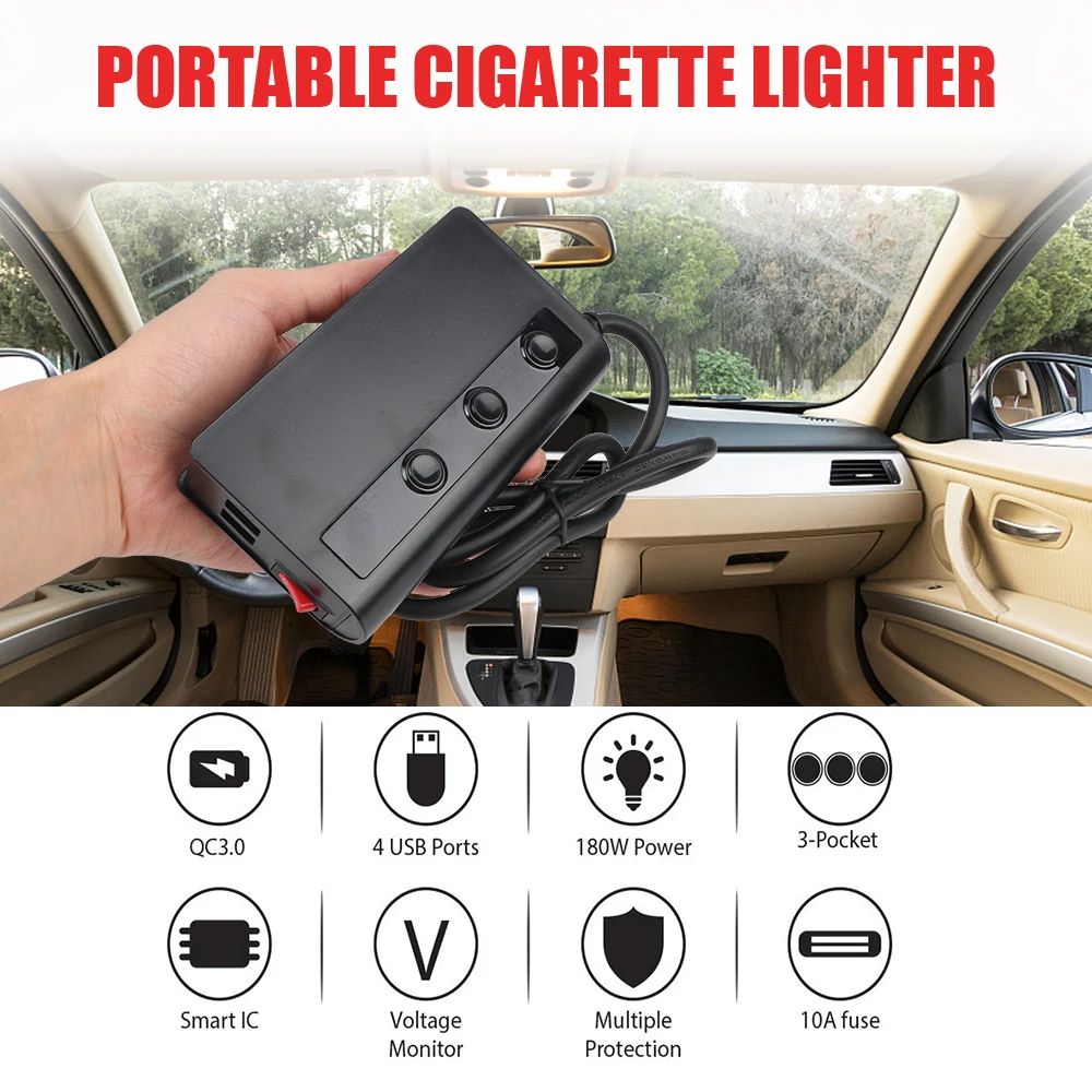 Splitter per presa accendisigari con caricabatterie 2x USB-A