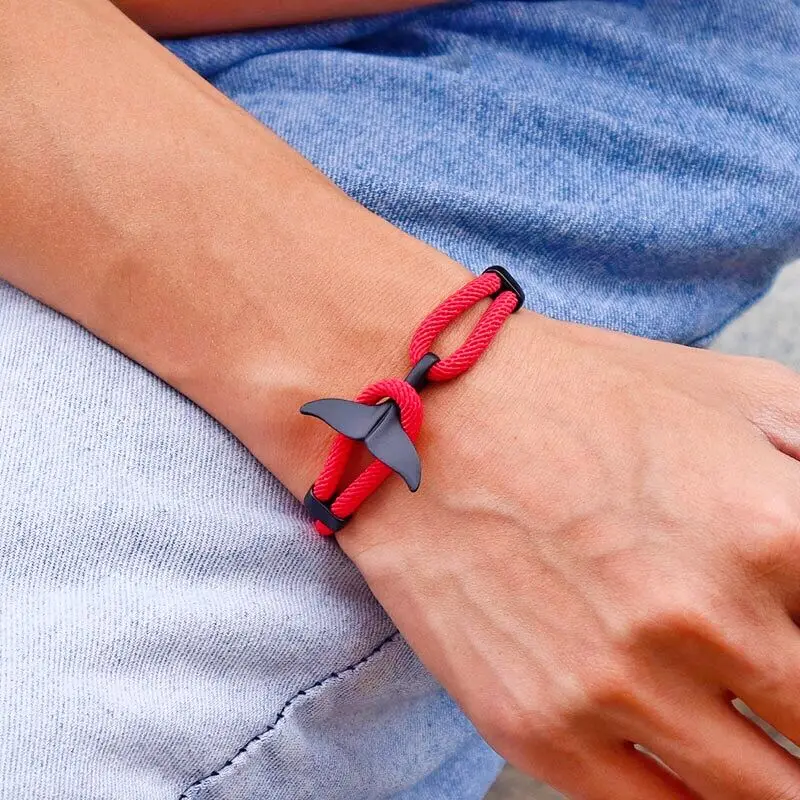 Adjustable Sea Animal Tail Bracelet for Men Beach Surf