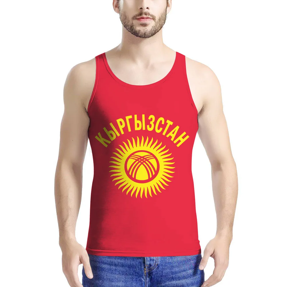 

Kyrgyzstan Free Custom Made Name Number Team Logo Kg Tank Tops Kgz Country Travel Russian Nation Kyrgyz Flag Print Photo Clothes