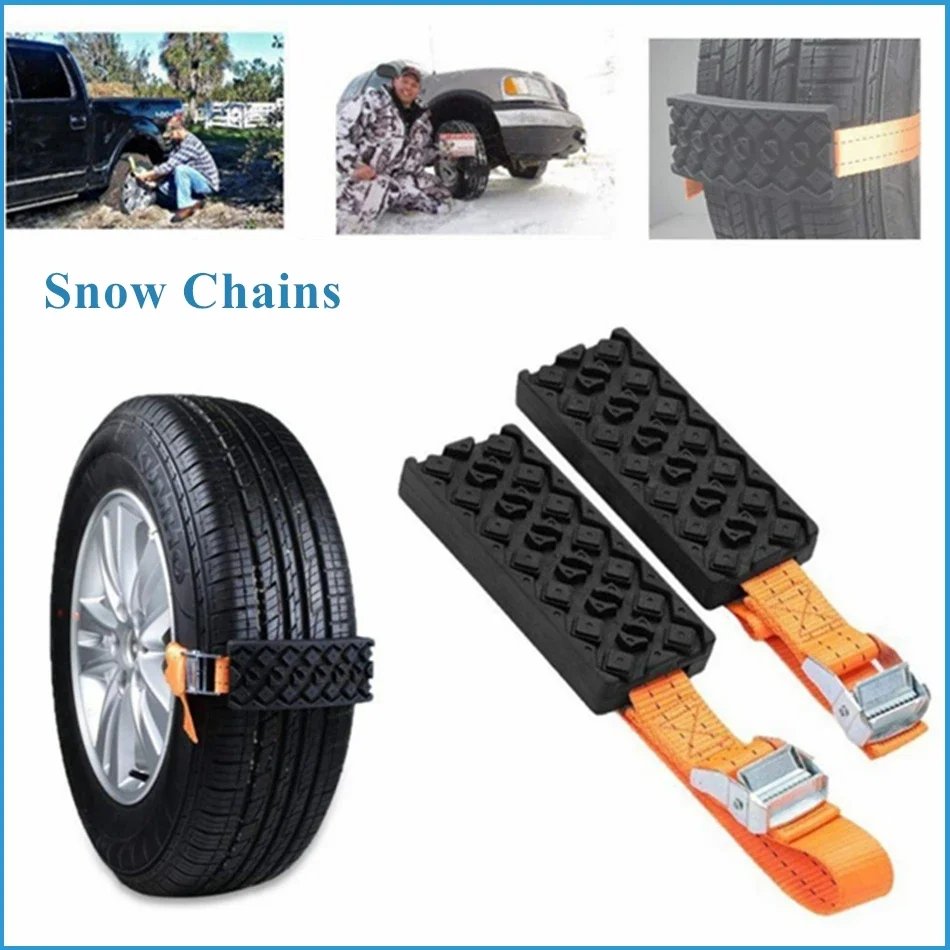 1/2/4PCS Durable PU Anti-Skid Car Tire Traction Blocks For Snow Mud Ice