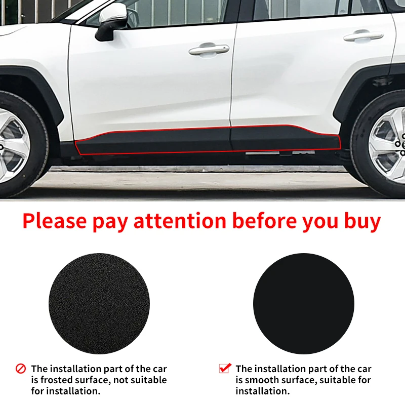 Car Door Panel Decorative Plates Protector Modification Kit Appearance Upgrade Special ABS for Toyota Rav4