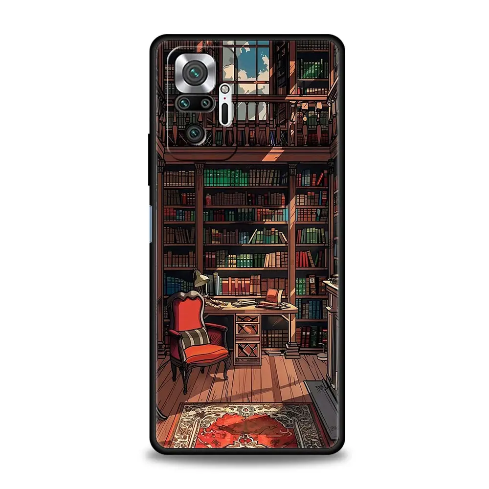 Read Books Illustration Black Phone Case