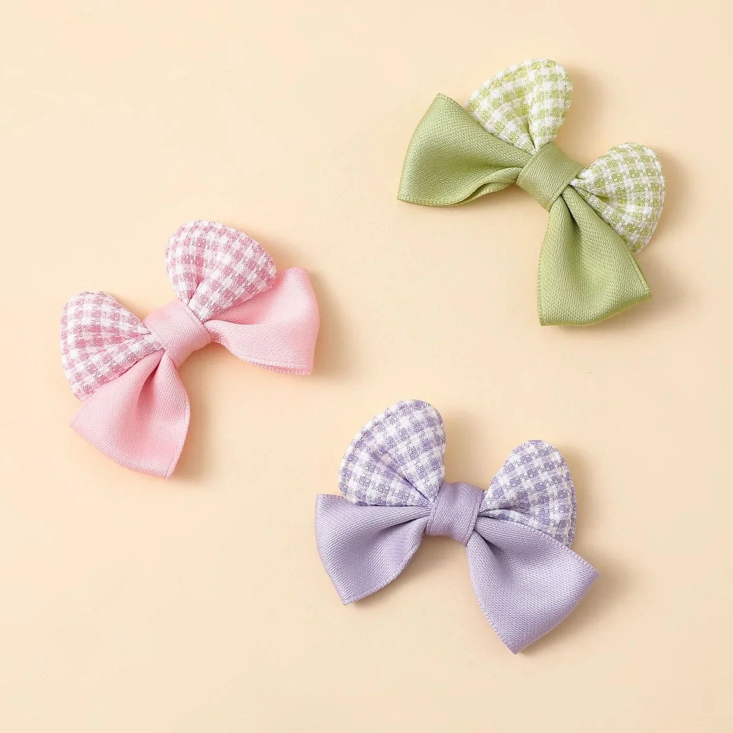Plaid Color Matching Bow Appliques for Diy Wedding Dress Hat Clothes Outfit Coat Sewing Supplies Headwear Decor Corsage Floral
